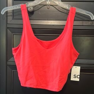 Red Cropped Tank Top